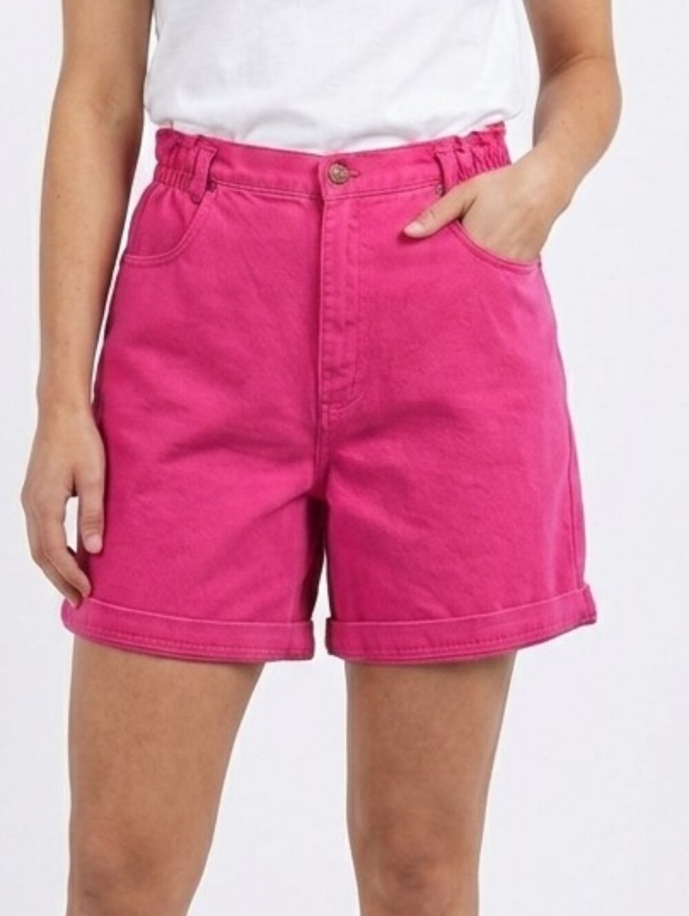 Vintage 80s Separate Scene Pink Denim High Waist Shorts size 32/14